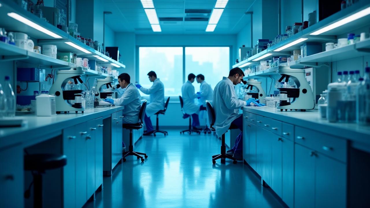 Modern pathology laboratory with advanced equipment and professional environment